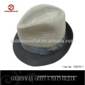 Fashion men paper fedora hat with ribbon